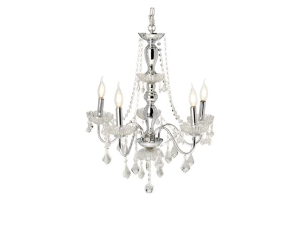 5 Light Crystal Chrome Chandelier