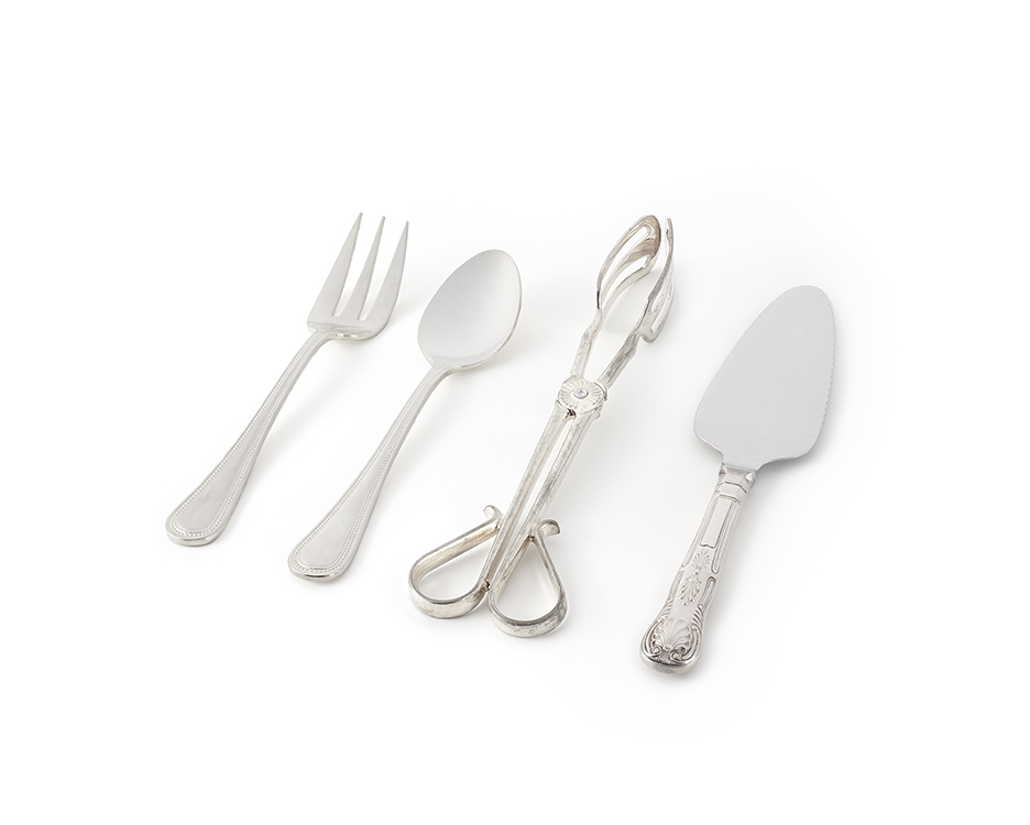 Silver Bead Serving Flatware Ace Party and Tent Rental