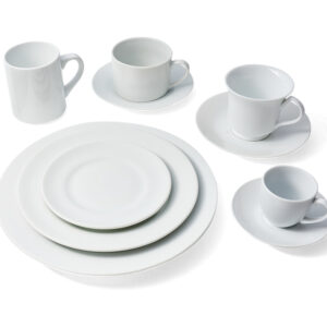 white rim dinnerware