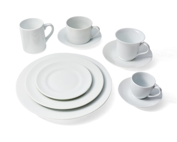 white rim dinnerware