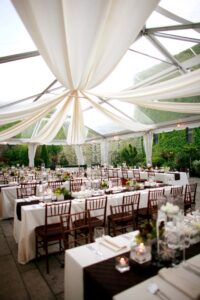 Draping on a tent from Ace Party and Tent Rental for National Wedding Month