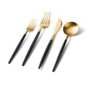 Gold & Black Ellis Flatware