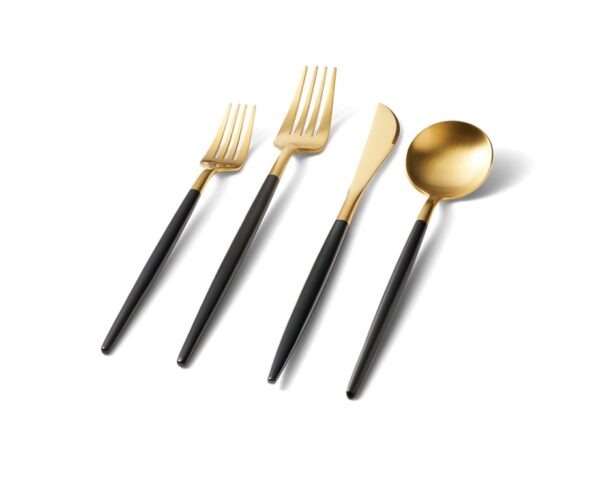 Gold & Black Ellis Flatware