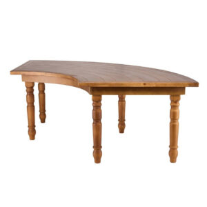 Chestnut Finish Serpentine Farm Table